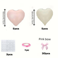 Ballons en forme de cœur de 18 pouces, ballons en feuille d'aluminium en forme de cœur avec nœud rose et bleu pour les anniversaires de filles, les baby showers, la Saint-Valentin, les décorations de mariage