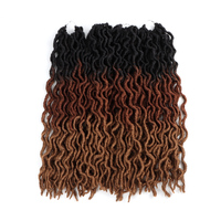 Offre Spéciale – Cheveux Synthétiques Tressés en Fibre Haute Température de 18 Pouces – Fausses Locks Gypsy # Cheveux à trame simple 1B/30/27 doux pour le crochet