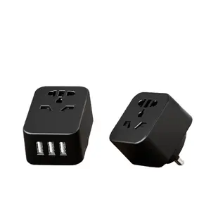 Three USB Port Charging European USA United Kingdom All In One Universal Socket Travel Plug Power Adapter