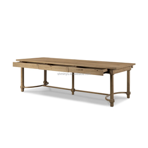 <span class=keywords><strong>MYHOME</strong></span> Tavolo da Pranzo Rettangolare in Legno Massello Stile Antico Francese, Fatto a Mano e Durevole per Uso Domestico - Product Image 3
