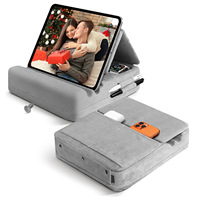 Support de téléphone portable et tablette personnalisé en faux daim, coussin de lecture doux et réglable pour genoux, sans fermeture