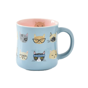 Mug en céramique de porcelaine à motif de chat de dessin animé mignon, fabriqué en Chine, directement de l'usine - Réutilisable, certifié alimentaire, cadeau d'affaires, compatible micro-ondes et lave-vaisselle - Product Image 5