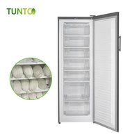 Nouveauté Congélateur commercial à porte unique DC 198L 255L Fabricant de blocs de glace solaires avec batterie au lithium en STOCK chaud en Haïti