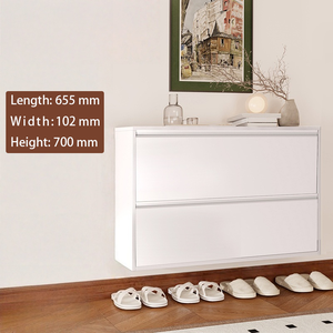 Estantes de Almacenamiento y Zapateros de Acero Modernos <span class=keywords><strong>para</strong></span> Oficina, Color Blanco, con Dos Niveles - Product Image 2