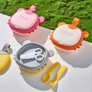 Juego de vajilla portátil para bebé Dudu Pink, lonchera a prueba de caídas con forma de manzana para bebés y niños pequeños de 6 meses en adelante - Product Image 2