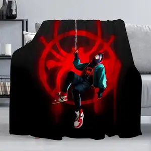 Grosir harga pabrik Marvel Hero Spiderman desainer selimut flanel hadiah terbaik untuk anak-anak Super keren melempar