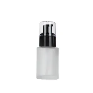 Groothandel Lege Frosted Ronde Platte Glas Lotion Pomp Fles, Matte Facial Serum Verpakking, Huidverzorging Set Container