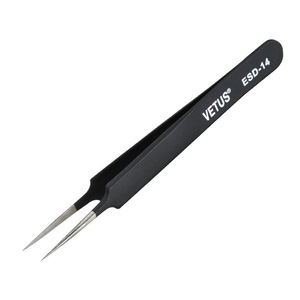 Vetus ESD-14 <b>Precision</b> Stainless Steel Pointed Tweezers Antistatic Holding <b>Tool</b> - Product Image 1