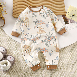 Pijamas <span class=keywords><strong>de</strong></span> Algodón 100% para Bebés Recién Nacidos, Unisex, Primavera, ODM, Sin Costuras, Cierre <span class=keywords><strong>de</strong></span> Botones a Presión, Manga Larga, Diseño <span class=keywords><strong>de</strong></span> Dibujos Animados, Casual - Product Image 3