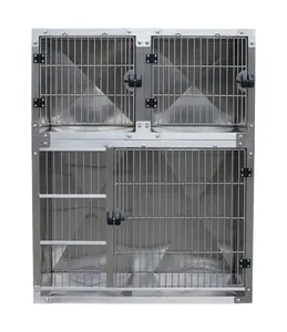 Cages professionnelles en acier inoxydable pour chiens, chenil robuste pour animaux de compagnie, vente en gros, système de Cage modulaire pour chiens