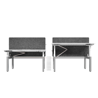 Mesa de dos personas ajustable en altura eléctrica Mesa elevadora ergonómica de oficina con escritorio de pie de pantalla