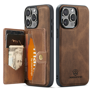 Funda de cuero magnética desmontable 2 en 1 para iPhone 14 Pro Max 13Pro Max, funda tipo billetera, soporte para tarjetas, bolsa de bolsillo para iPhone 15 - Product Image 1