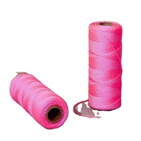 Cordon en nylon torsadé rouge et blanc de 2 mm, 100 mètres, à deux brins