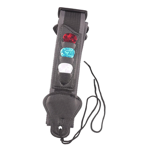Sangle de guitare en nylon réglable avec extrémités en cuir PU et 3 porte-médiators pour guitare <span class=keywords><strong>acoustique</strong></span> – Offre Spéciale - Product Image 2