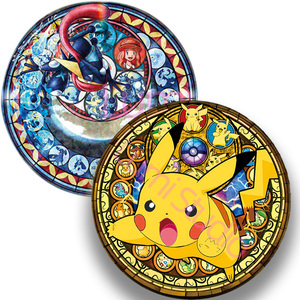 Độc Đáo Sáng Tạo Pokemon Đồ Chơi Đặt <span class=keywords><strong>3D</strong></span> Thẻ Dạng Thấu Kính Trung Tâm Pin Sưu Tập Trang Trí Anime Acrylic Cup Coaster Mù Hộp - Product Image 1