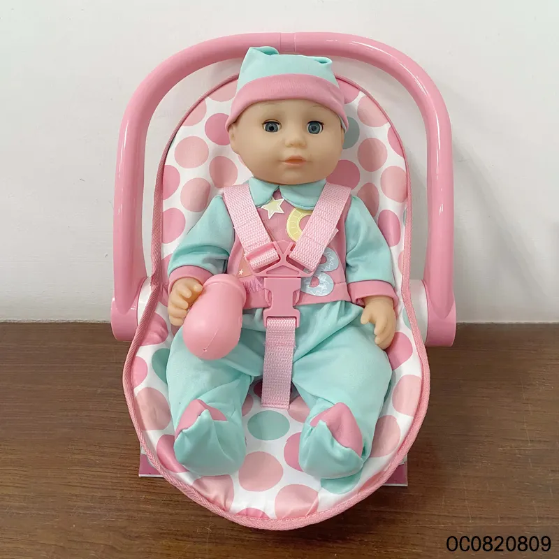 Boneka bayi silikon full body 14 inci, dengan dudukan yang dapat diisi dengan botol