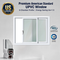 Fenêtres coulissantes horizontales modernes en PVC/UPVC, double vitrage, insonorisées, isolantes thermiquement, étanches, pour chambre et salle de bain (garantie à vie)