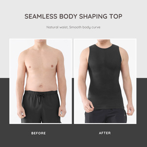 Corset de contrôle du ventre sans couture en nylon et <span class=keywords><strong>spandex</strong></span> pour hommes grande taille Body Shaper thermique et respirant pour l'été - Product Image 5