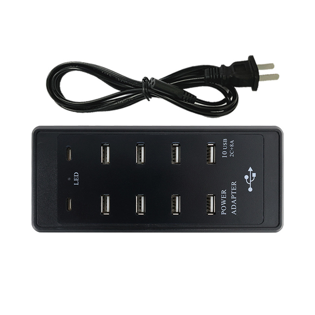 2 in 1 USB/Type-C Charging Station Plastic Charger for Mobile Phones Tablets and More