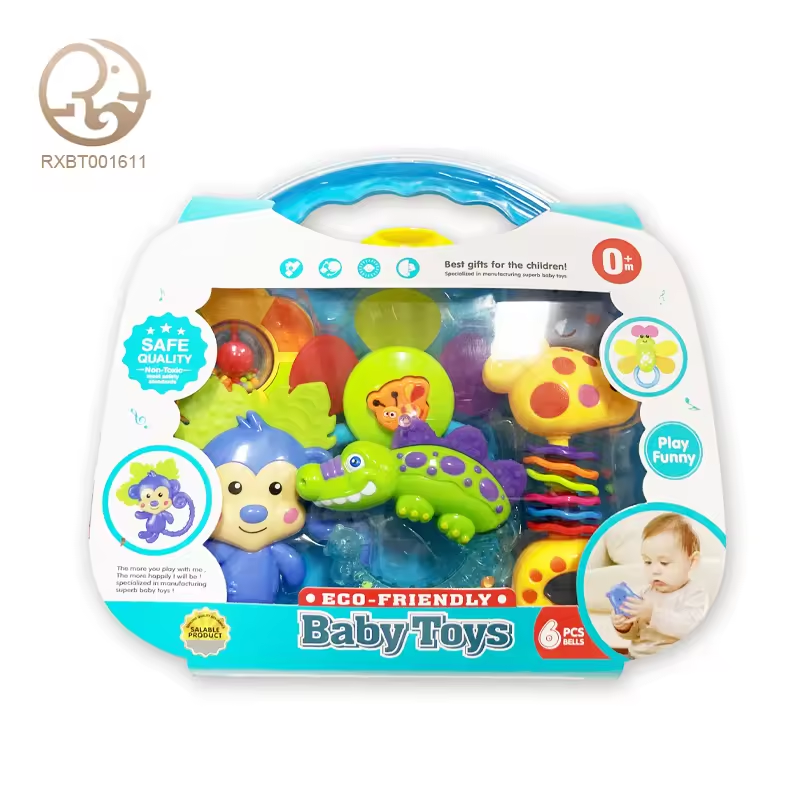 Set de juguetes sonajeros para bebé, 6 piezas