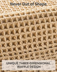 Super Absorbent Non <b>Slip</b> Washable <b>Long</b> Bathroom Rugs Waffle Bath Mat With Tassels, Rubber Backed for Bathroom Floor Beside Tub - Product Image 3