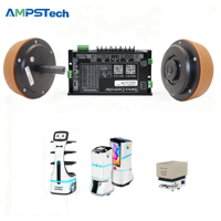 Kit de roues motrices pour robot AMPSTech 5,5 pouces IP67, moteur moyeu servo sans balais CANOPEN, driver double axe 350W 24-48V 400RPM