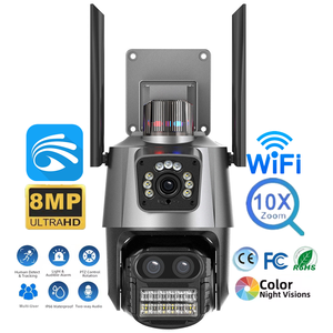 Caméra PTZ Wi-Fi extérieure avec zoom 10X, 4K 8MP HD, double objectif, double écran, suivi automatique IA, surveillance vidéo, alarme sonore et lumineuse, caméras Yoosee - Product Image 1