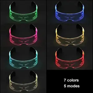 PT en Stock vente chaude jouets lumineux fête lumière LED lunettes de fête brillant drôle lunettes fête lumière LED lunettes