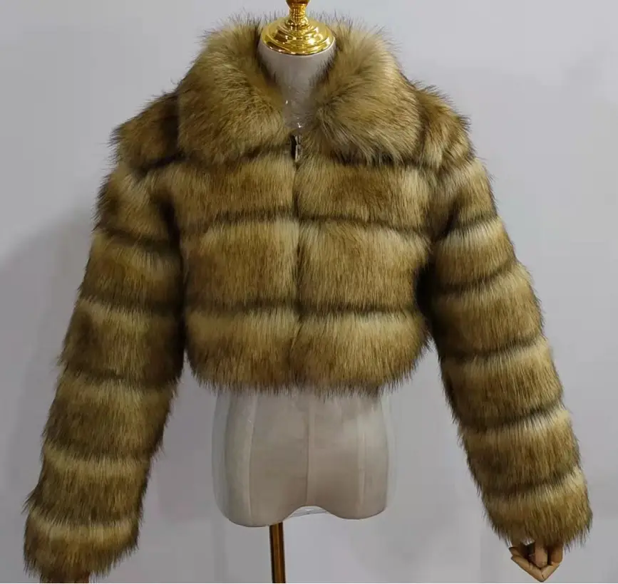 Prêt à expédier S-8XL 26 COULEURS de luxe partie faux fourrure veste manteaux de femmes hiver vêtements pour femmes