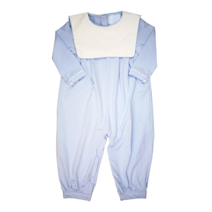 Оптовая продажа, красный и синий комплект одежды для новорожденных с вышивкой и круглым вырезом, хлопковый детский длинный комбинезон - Product Image 5