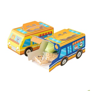 Custom Design Wholesale Bus Shaped Candy Snack Packaging Foldable Gift Box for Kids - Product Image 1