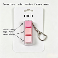 Factory OEM Custom 3Keys Mechanical Keycap Fidget Clicker Keychain Custom Color Logo Decompression Fidget Toy for Promotion Gift