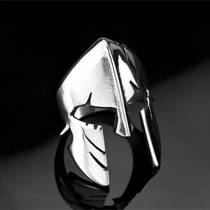 Men's Stainless Steel <b>Ring</b> Spartan Mask Hip Hop Geometric Design Gift Jewelry - Product Image 1