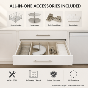<span class=keywords><strong>Galxy</strong></span> Home Kompakter Weißer Küchenschrank mit Schubladenauszug, Scharnier und Lazy Susan-Aufbewahrung für Kleine Küchenrenovierungsprojekte - Product Image 3