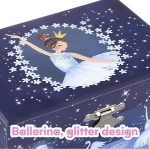 Portagioie musicale con Ballerina di Spinning, Glitter Design, Swan Lake Tune - Product Image 4
