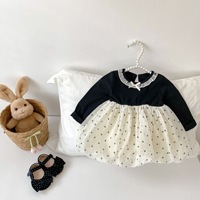 Robe de princesse à pois pour bébé fille, robe à bulles à manches longues pour enfants, vêtements doux pour enfants