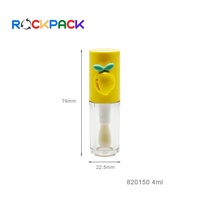 4ml Mini emballage de conteneur de tube de brillant à lèvres de brosse de chapeau de fleur vide clair