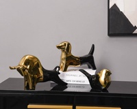 Nouveaux produits Home Decor Light Luxury Creative Animal Statue Figurine de chien décorative