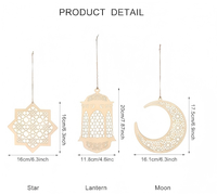 Décoration suspendue en bois ajourée Eid Mubarak pour les fêtes islamiques, résistante aux intempéries, pour l'intérieur et l'extérieur