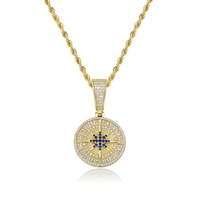 Collier avec pendentif design pour hommes, collier classique à breloques, avec chaîne à maillons, collier de pédant en zircon