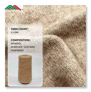 A Durable and Stylish Product Blended Wool Nylon Camel and Spandex Fancy Yarn