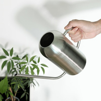 Arrosoir en acier inoxydable à long bec D6193, capacité 1,5 L, débit d'eau réglable, pour balcon et entretien des plantes domestiques