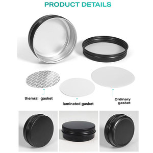 15Ml 50Ml 60Ml 100Ml 150Ml Vòng Rỗng Tin Có Thể Màu Đen Tin Vít Nắp Nhôm Màu Đen Jar Nhôm Mỹ Phẩm Hộp Kim Loại Màu Đen - Product Image 4