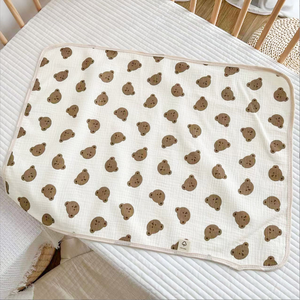 Vente en gros de matelas à langer en coton bambou imprimé <span class=keywords><strong>ourson</strong></span> imperméable taille personnalisée matelas à langer pour bébé - Product Image 2
