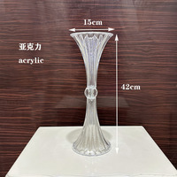 Support de fleurs en acrylique transparent Vases trompettes transparents Centres de table floraux