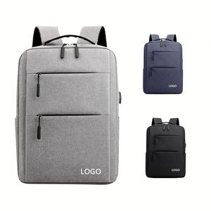 Sac à dos de voyage multifonctionnel en polyester imperméable, style professionnel simple, avec logo personnalisé, pour ordinateur portable, antivol - Product Image 1