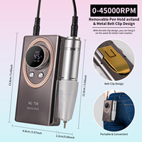 Lime à ongles électrique portable professionnelle, moteur sans balais rechargeable, 45 000 tr/min, tige de 2,3 mm, matériau ABS, polisseuse à ongles USB