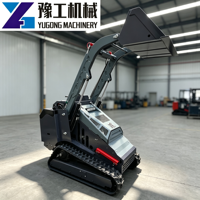 YG New Mini Skid Steer Loader Mesin Diesel dengan Track Crawler Kapasitas Bucket 0.15m Momen Beban Tinggi Tinggi Pemuatan Maksimum 2000mm