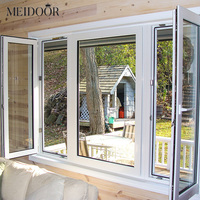 Ventana Abatible de Aluminio con Doble Acristalamiento, Aislamiento Térmico y Acristalamiento Tintado, Moderna, Insonorizada, de la Marca Meidoor, para Uso Comercial