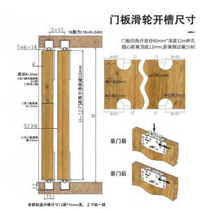 <b>Wardrobe</b> Sliding Door Track Aluminum Alloy Double Damper Non-Detachable Wall Mount Cabinet <b>Hardware</b> YG228 - Product Image 2